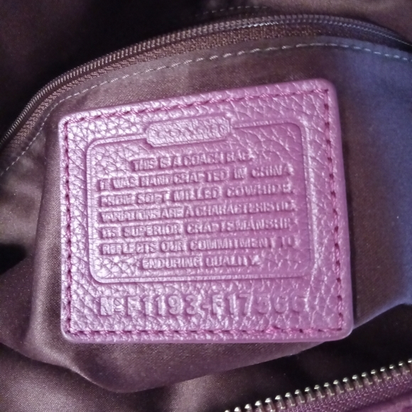 Coach Vintage Alexandra Purple Berry Leather Satchel/Shoulder Bag - Picture 12 of 14